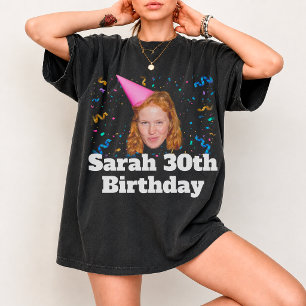 Camiseta de Aniversário com Foto Personalizada, Co