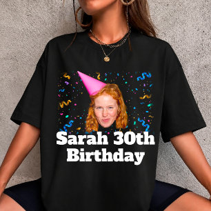 Camiseta de Aniversário com Foto Personalizada, Co