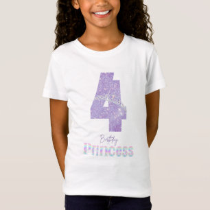 Camiseta de aniversário da Princesa de 4 anos