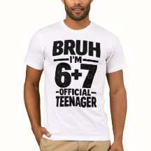 Camiseta de Aniversário de 13 Anos Piada Meme 6 7 