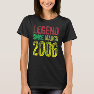 Camiseta de Aniversário de 16 Anos Março Nascido L