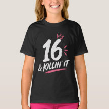 Camiseta de Aniversário de 16 anos para Adolescent