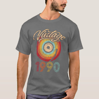 Camiseta de aniversário de 1990 Vinil Vintage engr