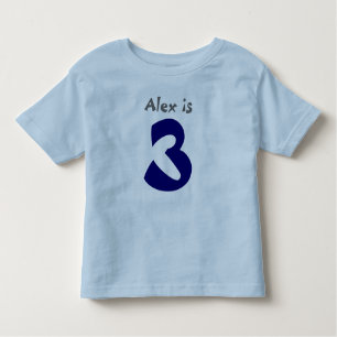 Camiseta de aniversário de 3 anos personalizável d