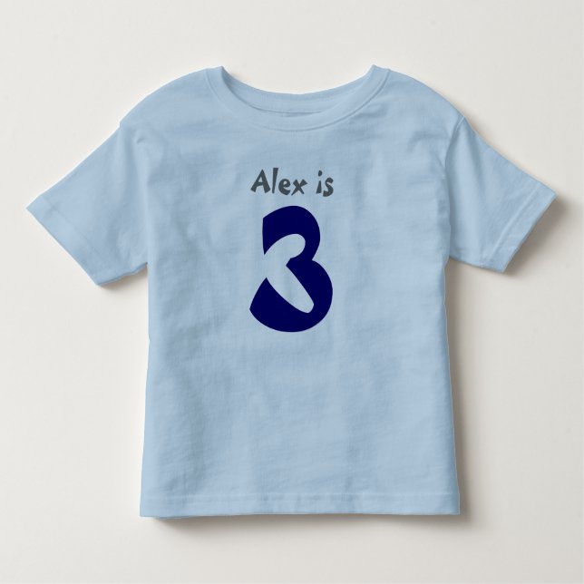 Camiseta de aniversário de 3 anos personalizável d (Frente)