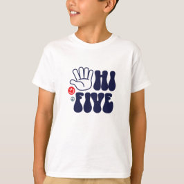 Camiseta de Aniversário de 5 Anos Hi Five! Listras