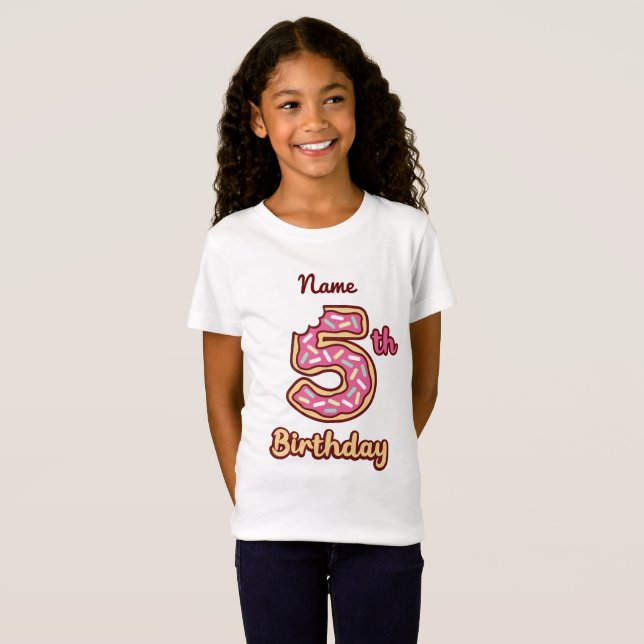 Camiseta de aniversário de 5 de bebê rosquinha  (Frente Completa)