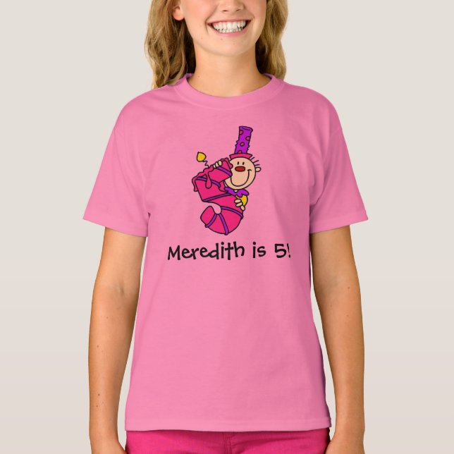 Camiseta de aniversário de 5 de Palhaço Azul Perso (Frente)