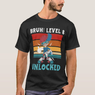 Camiseta de Aniversário de 8 Anos Dabbing Boy Bruh
