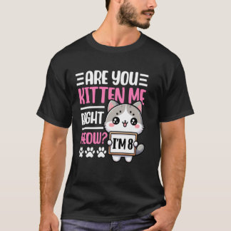 Camiseta de Aniversário de 8 Anos Para Meninas 8 a