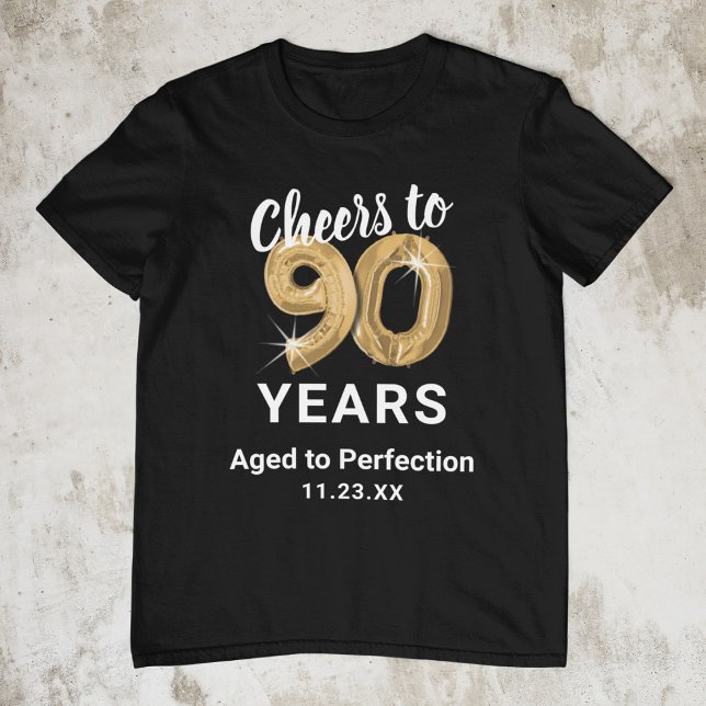 Camiseta de Aniversário de 90 anos Envelhecida à P (Criador carregado)