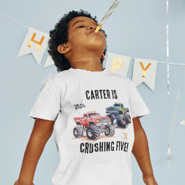 Camiseta de Aniversário de Caminhões Monstros para