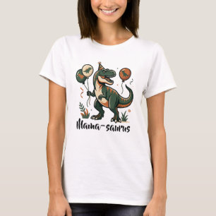 Camiseta de aniversário de dinossauro Mama-saurus