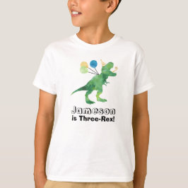 Camiseta de aniversário de dinossauro personalizáv