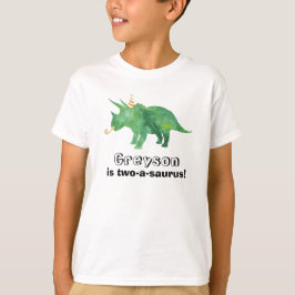 Camiseta de aniversário de dinossauro personalizáv