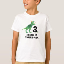 Camiseta de aniversário de dinossauro personalizáv