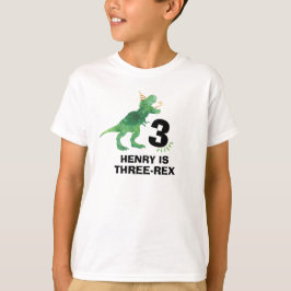 Camiseta de aniversário de dinossauro personalizáv
