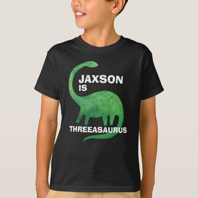 Camiseta de Aniversário de Dinossauro - Qualquer I (Frente)
