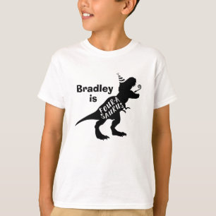 Camiseta de Aniversário de Dinossauro Quatro A Sau