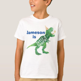 Camiseta de Aniversário de Dinossauro Três A Sauru