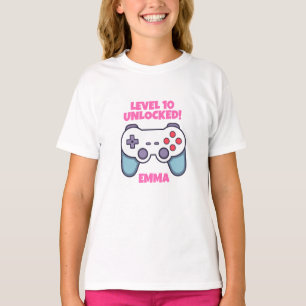 Camiseta de Aniversário de Menina Gamer Editável