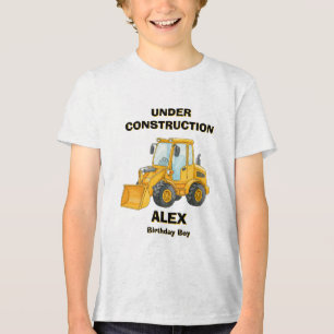 Camiseta de Aniversário de Menino em Construção