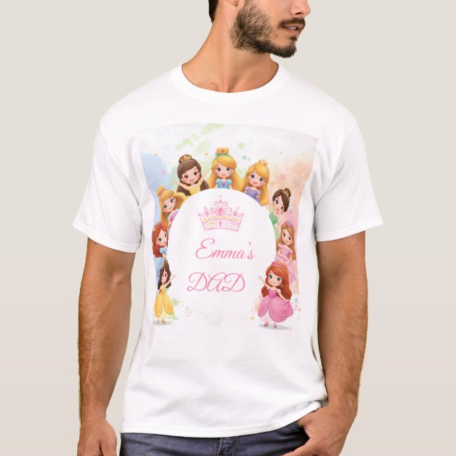 Camiseta de aniversário de princesa personalizável (Frente)