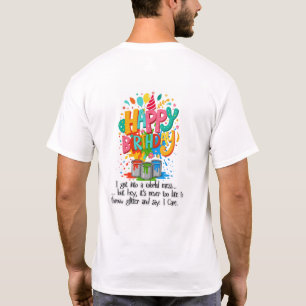 Camiseta de aniversário de um cão LGBT francês eng