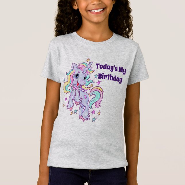 Camiseta de Aniversário de Unicórnio (Frente)