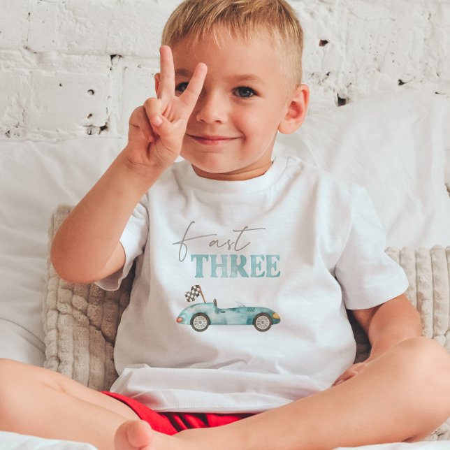 Camiseta de Aniversário do Carro de Corrida Azul d (Criador carregado)