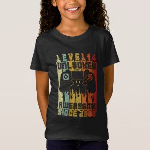 Camiseta de Aniversário do Gamer: Nível 14 Desbloq