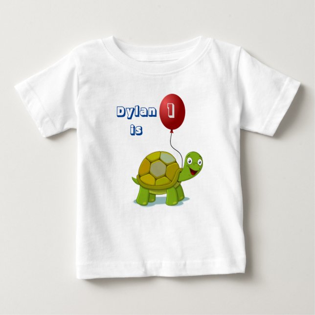 Camiseta de aniversário do Red Balloon and Turtle  (Frente)