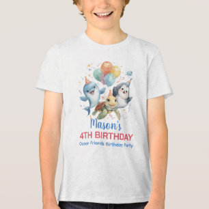 Camiseta de aniversário dos amigos do oceano