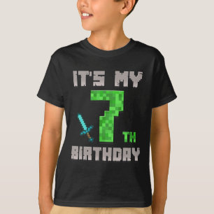 Camiseta de aniversário É o meu 7 Aniversário Game