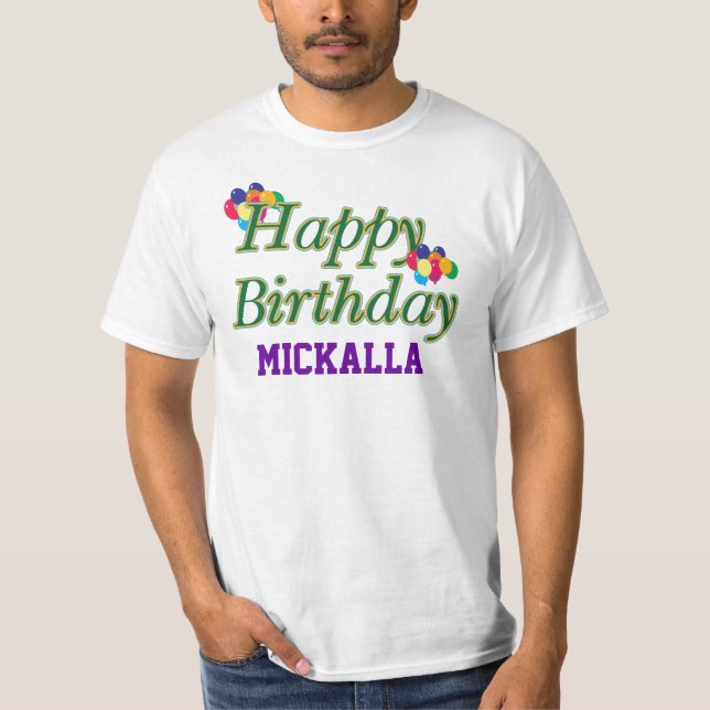 Camiseta de aniversário feliz personalizada (Frente)