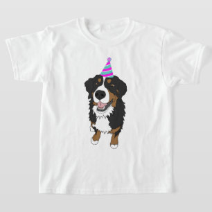 Camiseta de Aniversário/Garota Bernese Cão de Mont