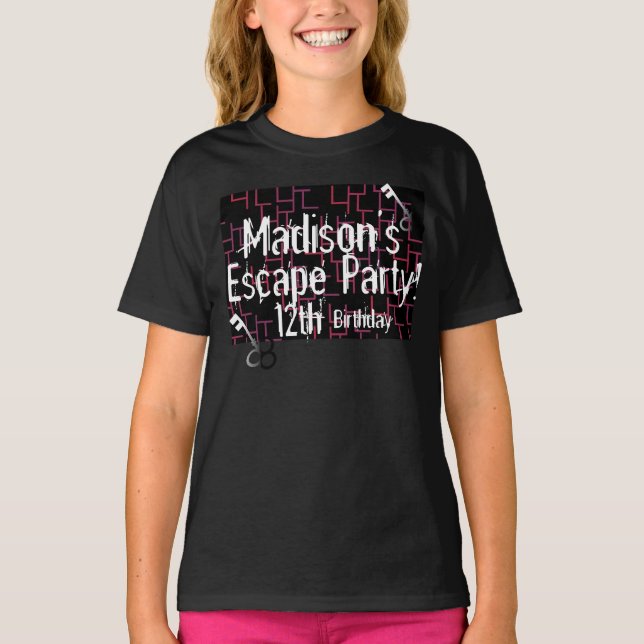 Camiseta de Aniversário Labirinto de Sala de Fuga (Frente)