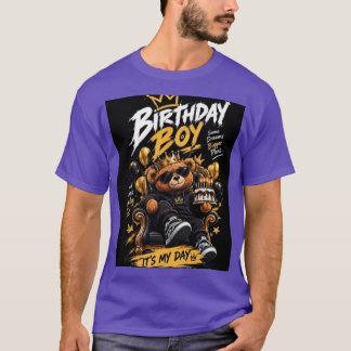 Camiseta de Aniversário Masculino – Design de Urso