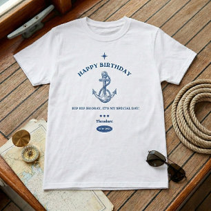 Camiseta de Aniversário Náutico Hip Hip Hurra