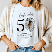 Camiseta de aniversário personalizada com foto 'Lo