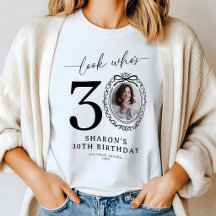 Camiseta de aniversário personalizada com foto 'Ol