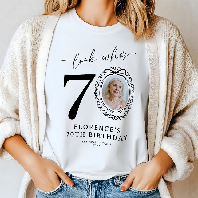 Camiseta de aniversário personalizada com foto 'Ol (Criador carregado)