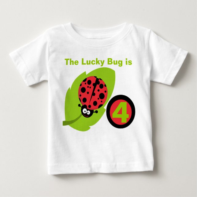 Camiseta de aniversário personalizável da Ladybug  (Frente)
