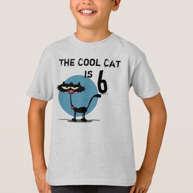 Camiseta de aniversário personalizável para gatos  (Frente)