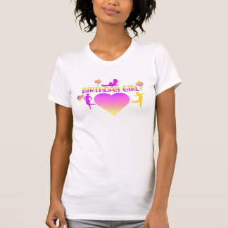Camiseta de aniversário rosa e amarela