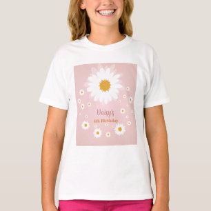 Camiseta de Aniversário Rosa Margarida para Todas