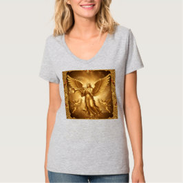 Camiseta de anjo dourada