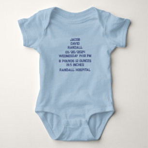 Camiseta de Anúncio de Estatísticas de Nascimento 