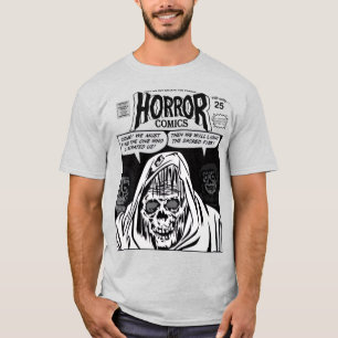 Camiseta de Anúncio de Quadrinhos de Terror dos An