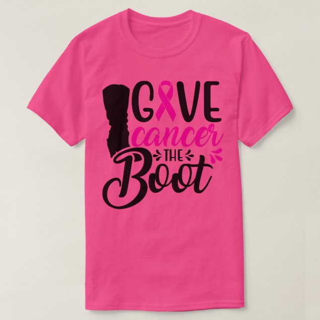 Camiseta Dê ao cancer a bota (Frente do Design)